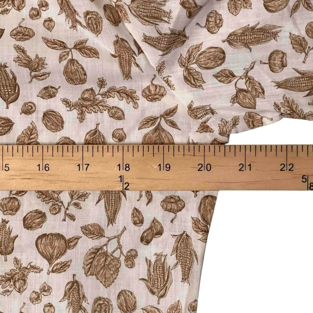 Ship'n Shore Floral Corn Print Short Sleeve Blouse Size 34 Brown & White Resort - Picture 5 of 6